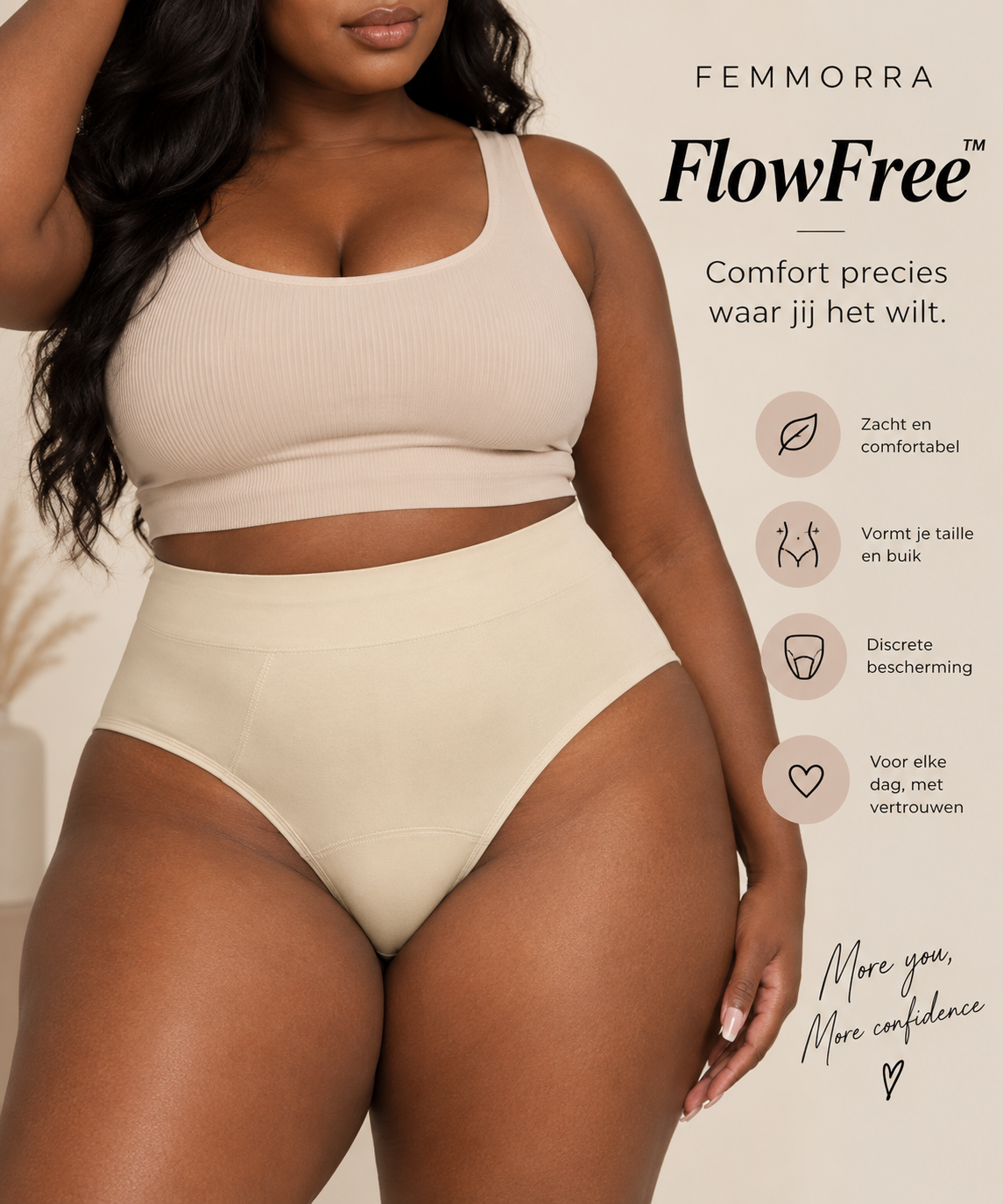 FEMMORRA PeriodFree™ – Zeker, comfortabel en vrij.